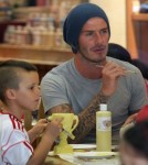 David Beckham spent time with his boys at a local Color Me Mine in Los Angeles, California on November 13, 2011 painting pottery pieces.