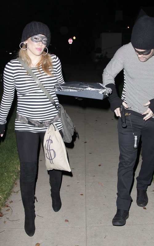 Hilary Duff & Mike Comrie Dress Up As Bank Robbers