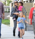 Heidi Klum took her two daughters Leni and Lou Samuel shopping at Ragg Tatto in Beverly Hills, California on November 3rd, 2011.