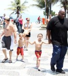 Jamie Spears takes his daughter Britney Spears's sons, Sean Preston Federline and Jayden James Federline to Ipanema Beach in Rio de Janeiro, Brazil on November 11, 2011.