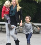 Gwen Stefani's kids Kingston and Zuma go out for a play date at Pinz Bowling in Studio City.