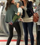 Miranda Kerr in New York City on Sunday with son flynn and her sister