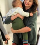Miranda Kerr in New York City on Sunday with son flynn and her sister