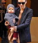 Miranda Kerr is spotted out and about with a bundled up baby Flynn Bloom in NYC.