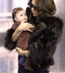 Victoria Beckham and baby Harper are see at JFK Airport to catch a plane to Los Angeles.