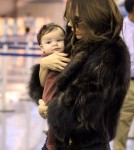Victoria Beckham and baby Harper are see at JFK Airport to catch a plane to Los Angeles.