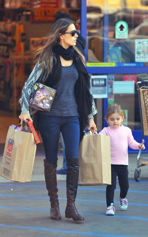 Alessandra Ambrosio out in Santa Monica With Anja (December 8).