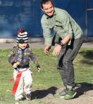 Singer Gwen Stefani and Gavin Rossdale spending a sunny afternoon with their sons Kingston and Zuma at a park in Los Angeles, CA