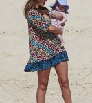 Jessica Alba spending the day at the beach with her two daughters Honor and Haven in Cabo (December 30)