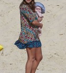 Jessica Alba spending the day at the beach with her two daughters Honor and Haven in Cabo (December 30)