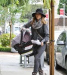 Jessica Alba takes her daughter, Haven Garner Warren shopping at Bel Bambini in Beverly Hills.