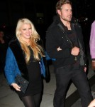 Mom-to-be Jessica Simpson having a romantic night out with fiance Eric Johnson at Il Buco restaurant in New York, New York on November 30, 2011