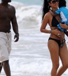 Kimora Lee Simmons in St. Barts with her partner Djimon Hounsou and their two year old son Kenzo (December 25)