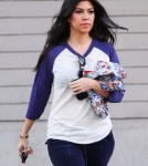Kourtney Kardashian, star of "Kourtney and Kim Take New York," leaves a studio in Los Angeles.
