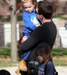 Mark Wahlberg spends quality time with his wife Rhea Durham and children, Ella Rae, Michael, Brendan Joseph and Grace Margaret at a park in Beverly Hills.