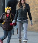Sarah Jessica Parker and son James Broderick in New York, NY this morning December 9th, 2011.