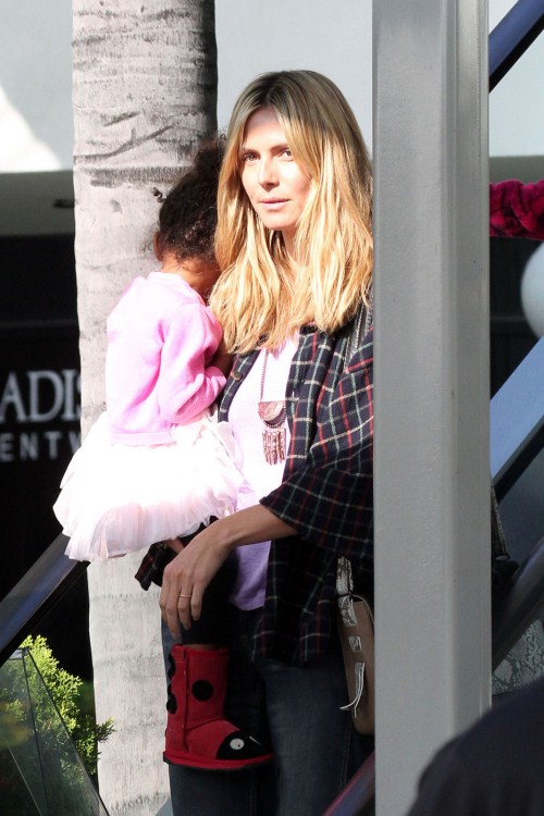 Heidi Klum, host of “Project Runway,” is seen out and about with her family in Brentwood