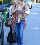 Ali Larter and her son Theodore MacArthur headed to a friends house in Brentwood, CA on January 25th, 2011.