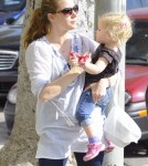 Amy Adams held her daughter Aviana Olea Le Gallo close as they went to a local eatery to meet with a friend for lunch in Los Angeles, California on January 19, 2012.