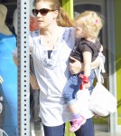 Amy Adams held her daughter Aviana Olea Le Gallo close as they went to a local eatery to meet with a friend for lunch in Los Angeles, California on January 19, 2012.