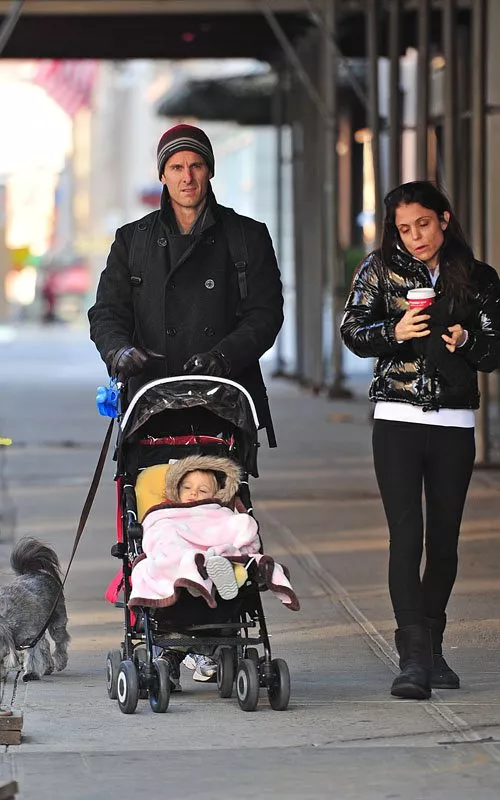 Bethenny Frankel with daughter Bryn as they take their dog for a walk in  NYC