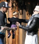 Pink and husband Carey Hart taking their daughter Willow to a friends house in Santa Monica, CA on January 26, 2012