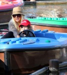 Christina Aguilera, along with her boyfriend Matthew Rutler, take her son Max to Legoland for his birthday.