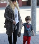 Christina Aguilera, along with her boyfriend Matthew Rutler, take her son Max to Legoland for his birthday.