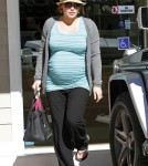 Pregnant Hilary Duff leaves a nail salon in Los Angeles