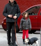 Hugh Jackman and Ava Out Walking the Dog