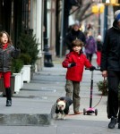 Hugh Jackman and Ava Out Walking the Dog