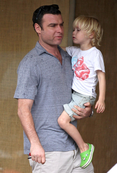Liev Schreiber and his sons Alexander and Samuel In Sydney