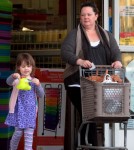 Melissa McCarthy took her daughter Vivian Falcone shopping at Michaels Arts & Crafts in Burbank, California on January 30, 2012.