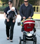 Selma Blair and boyfriend Jason Bleick out for a walk with their son Arthur on New Year's Eve in West Hollywood, CA.