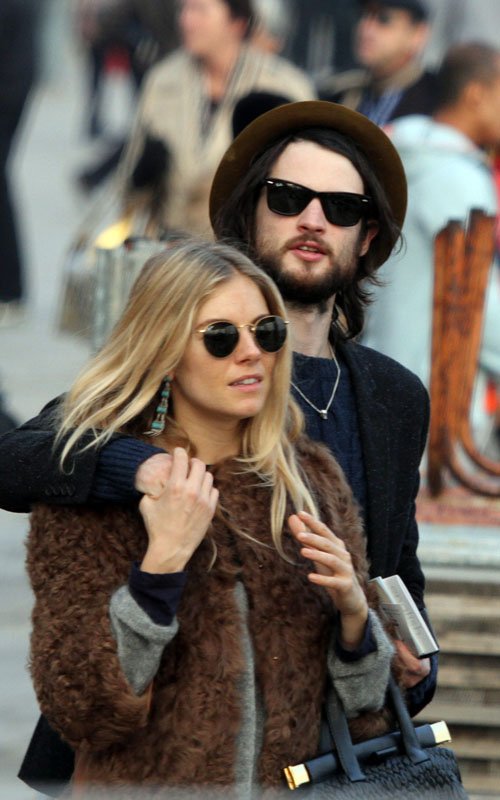 Sienna Miller and Tom Sturridge were spotted out and about in Venice (November 3).