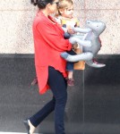 Expecting mom Kourtney Kardashian and her son Mason Disick made their way to the Kidnasium in Santa Monica, California on February 28, 2012.
