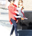 Expecting mom Kourtney Kardashian and her son Mason Disick made their way to the Kidnasium in Santa Monica, California on February 28, 2012.