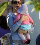 Actress Kristin Davis enjoyed lunch at a local eatery in Brentwood, California on February 16, 2012 with her adopted daughter Gemma Rose Davis and a few friends.