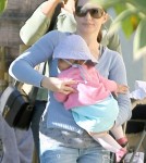 Actress Kristin Davis enjoyed lunch at a local eatery in Brentwood, California on February 16, 2012 with her adopted daughter Gemma Rose Davis and a few friends.