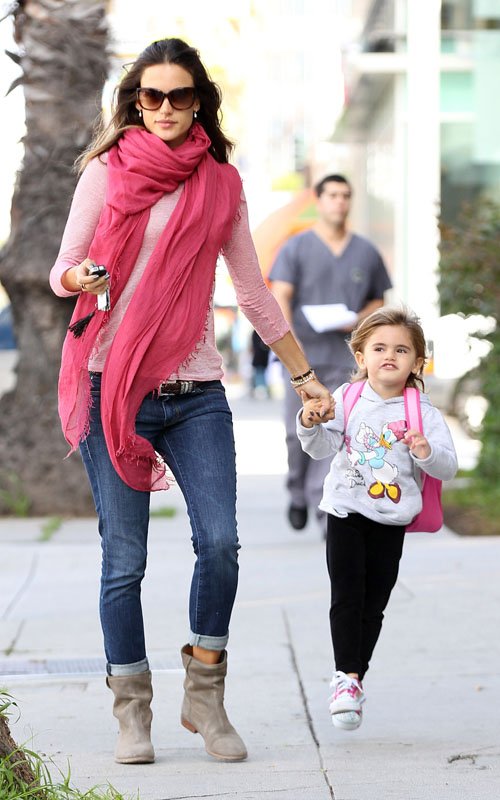 Alessandra Ambrosio picking up Anja from school in Santa Monica (February 14).