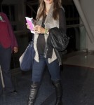 Pregnant model Alessandra Ambrosio arrives at LAX airport to catch a flight to New York City on February 7, 2012 in Los Angeles, CA. The Victoria's Secret model is heading to New York ahead of the upcoming Fashion Week.