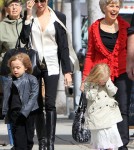 Angelina Jolie out shopping with the twins (February 27)