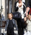 Angelina Jolie out shopping with the twins (February 27)