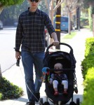 Colin Hanks enjoyed a stroll with his daughter Olivia Jane and the family dogs on February 1, 2012