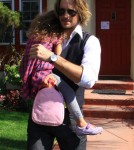 Gabriel Aubry picked up his daughter Nahla in Los Angeles, California on January 31, 2012.