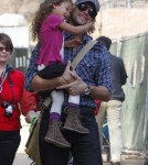 Gabriel Aubry takes daughter Nahla to the Los Angeles Zoo in California on February 19, 2012.