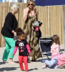 After leaving karate and ballet class Heidi Klum takes her kids Leni, Henry, Johan and Lou to a birthday party in Santa Monica, California on February 25, 2012.