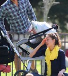 Jessica Alba and husband Cash Warren with daughters Honor and Haven at a park in Los Angeles February 18