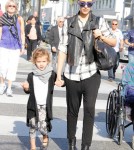 Jessica Alba takes daughter Honor Marie Warren to a cafe in Beverly Hills.