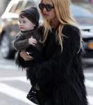 Designer Rachel Zoe arrived at her New York City, New York hotel with her son Skyler Morrison Berman on February 13, 2012.